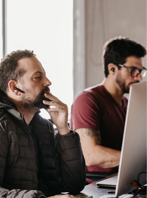 Modern studio environment with the team at work