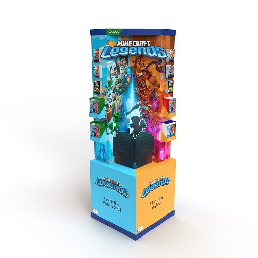 A Minecraft Legends sales kiosk