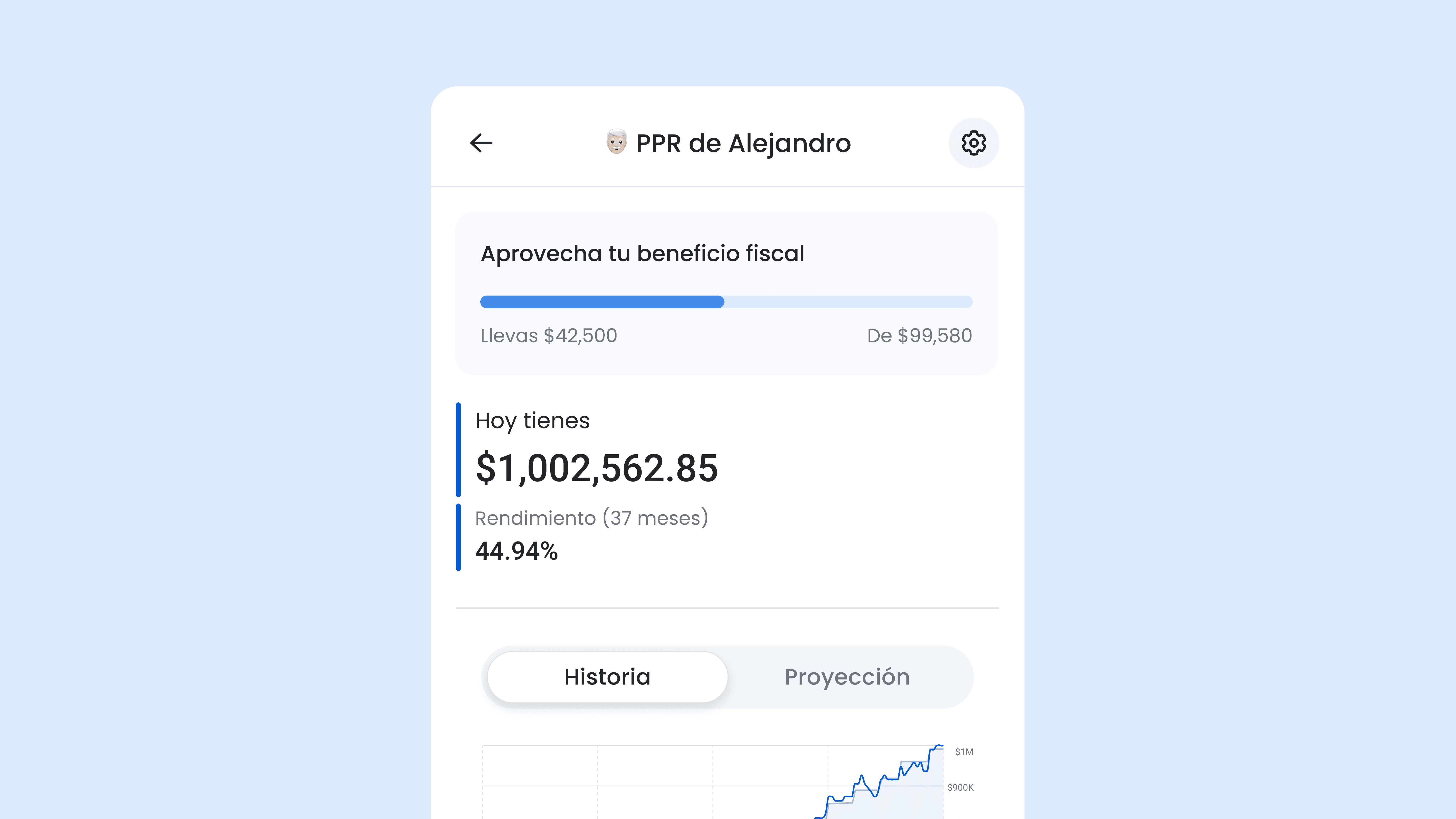 App de Fintual mostrando cuánto le falta a una persona para maximizar su beneficio fiscal