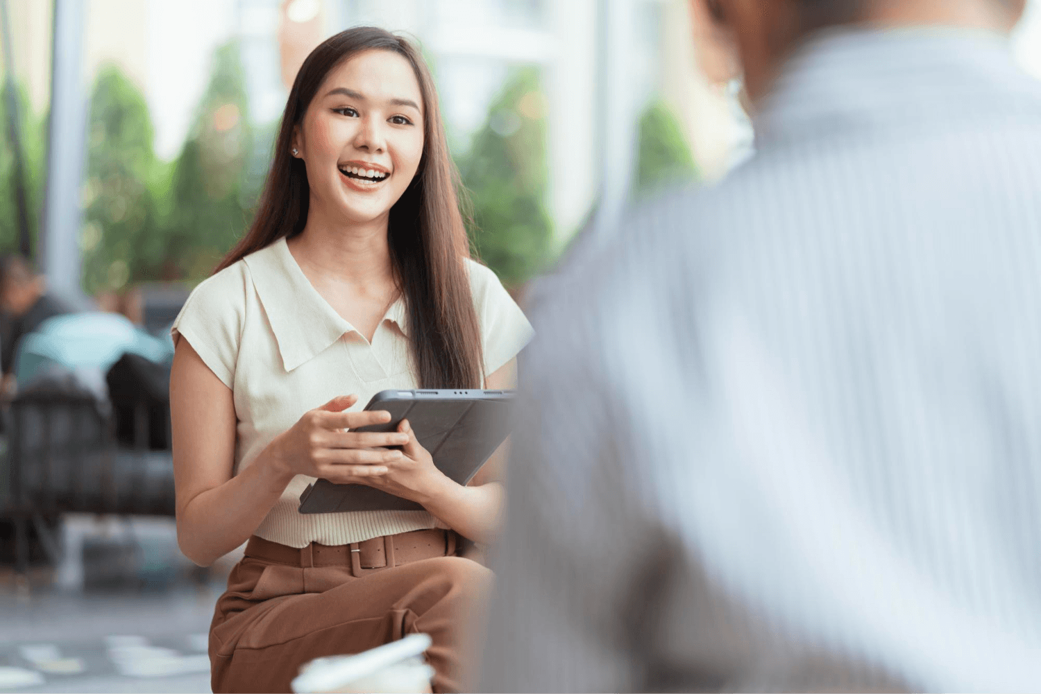 business women discussing