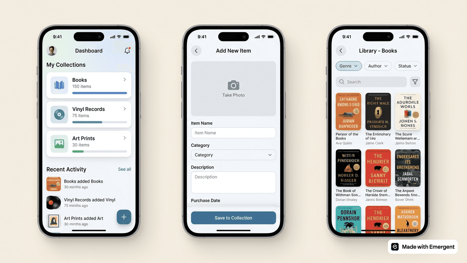 Collection Inventory App Made With Emergent