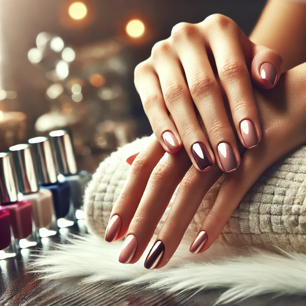 Hands receiving a luxury manicure at Sam Hoult Beauty, a professional nail salon in Hull offering expert nail treatments in a relaxing setting.