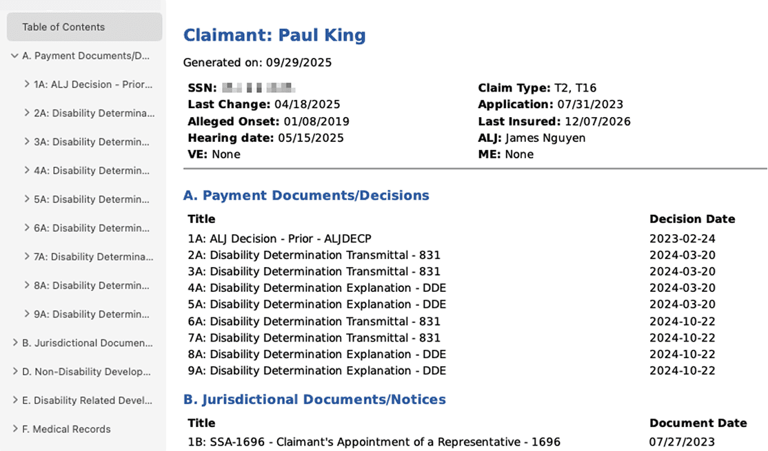 bates stamped exhibits for disability law
