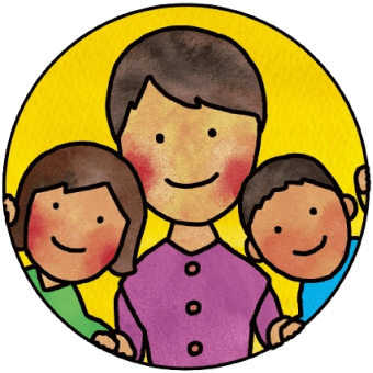 Single Mothers' Forum Okinawa logo depicting a mother and two children