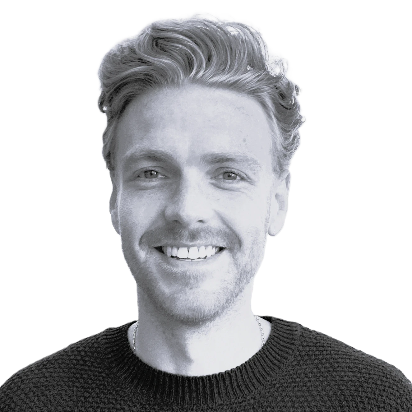 Black and white profile picture of Louis Hebbs who is a Partner at KanataQ