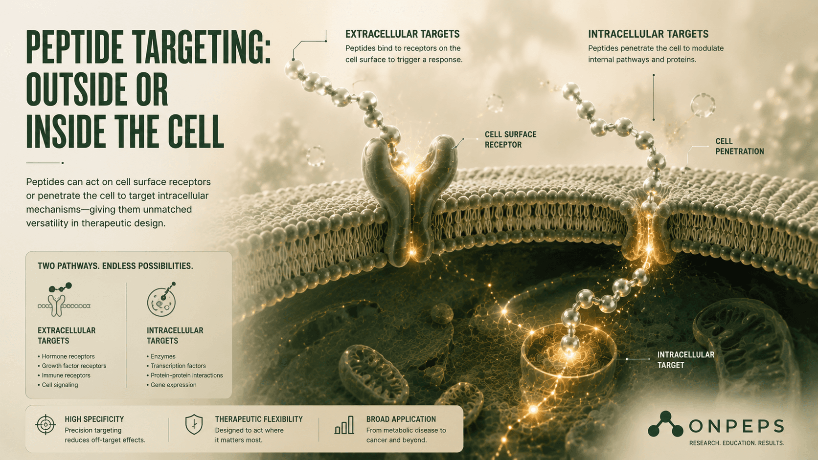 peptide targeting inside or outside the cell by onpeps - the webs most legitimate peptide information platform