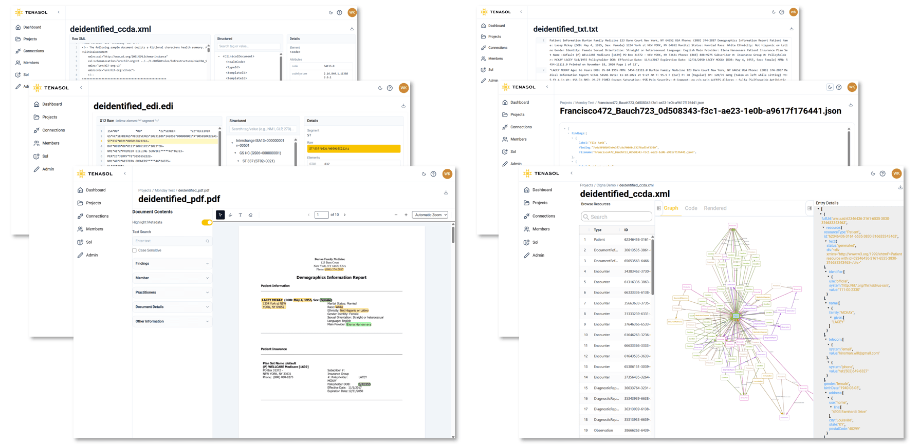 Tenasol platform medical data viewers