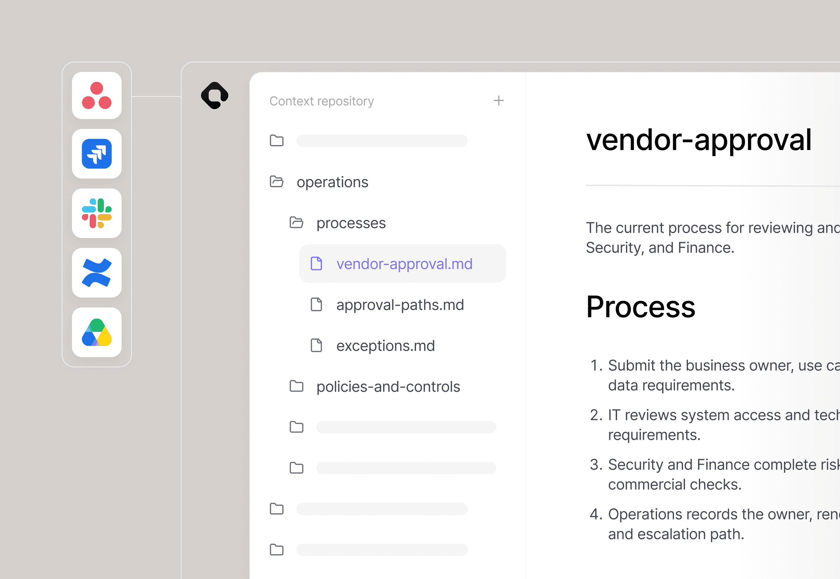 Qontext repository containing operations context