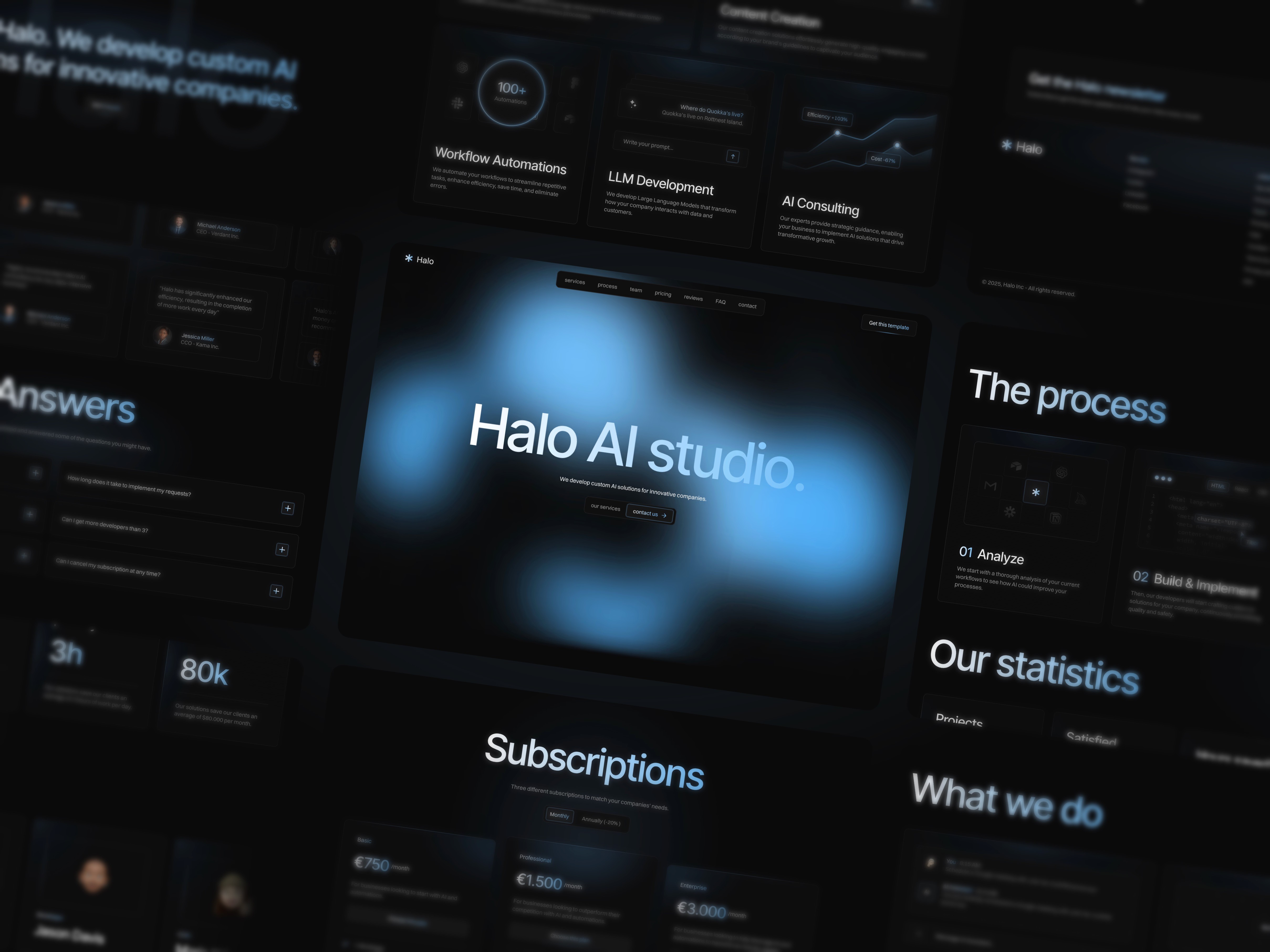 Halo Framer Template close-up