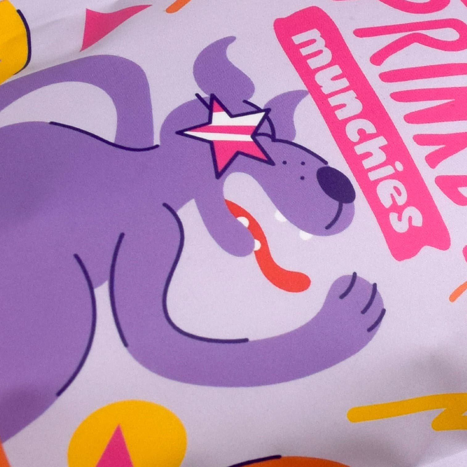 Close up shot of packaging - sweet potato & turmeric dog treats