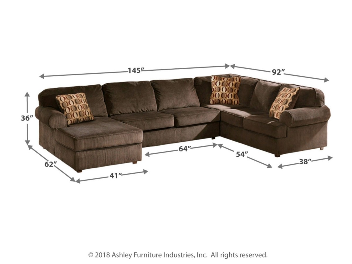 Comfortable corduroy sectional with soft upholstery and ample seating, ideal for family gatherings.