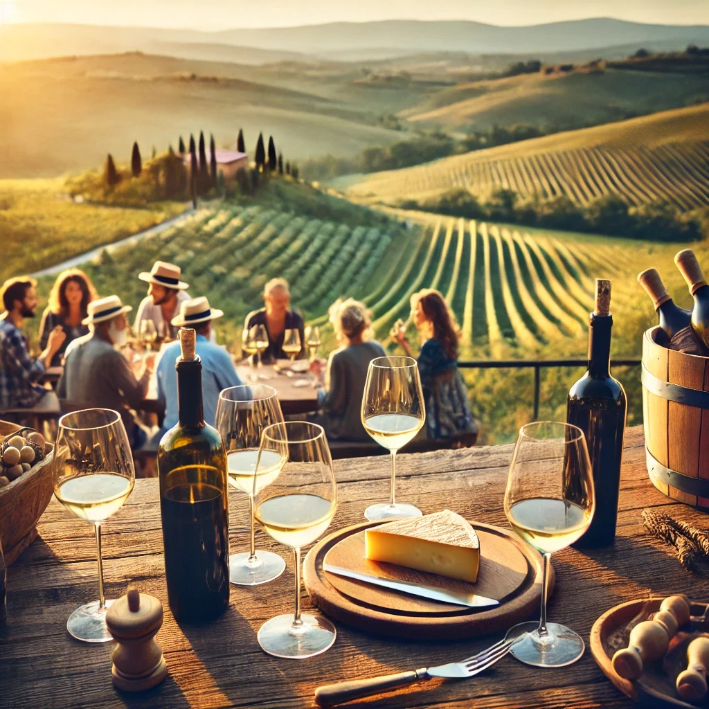 Example card in a Ballpark card sorting study — a Tuscan vineyard wine tasting