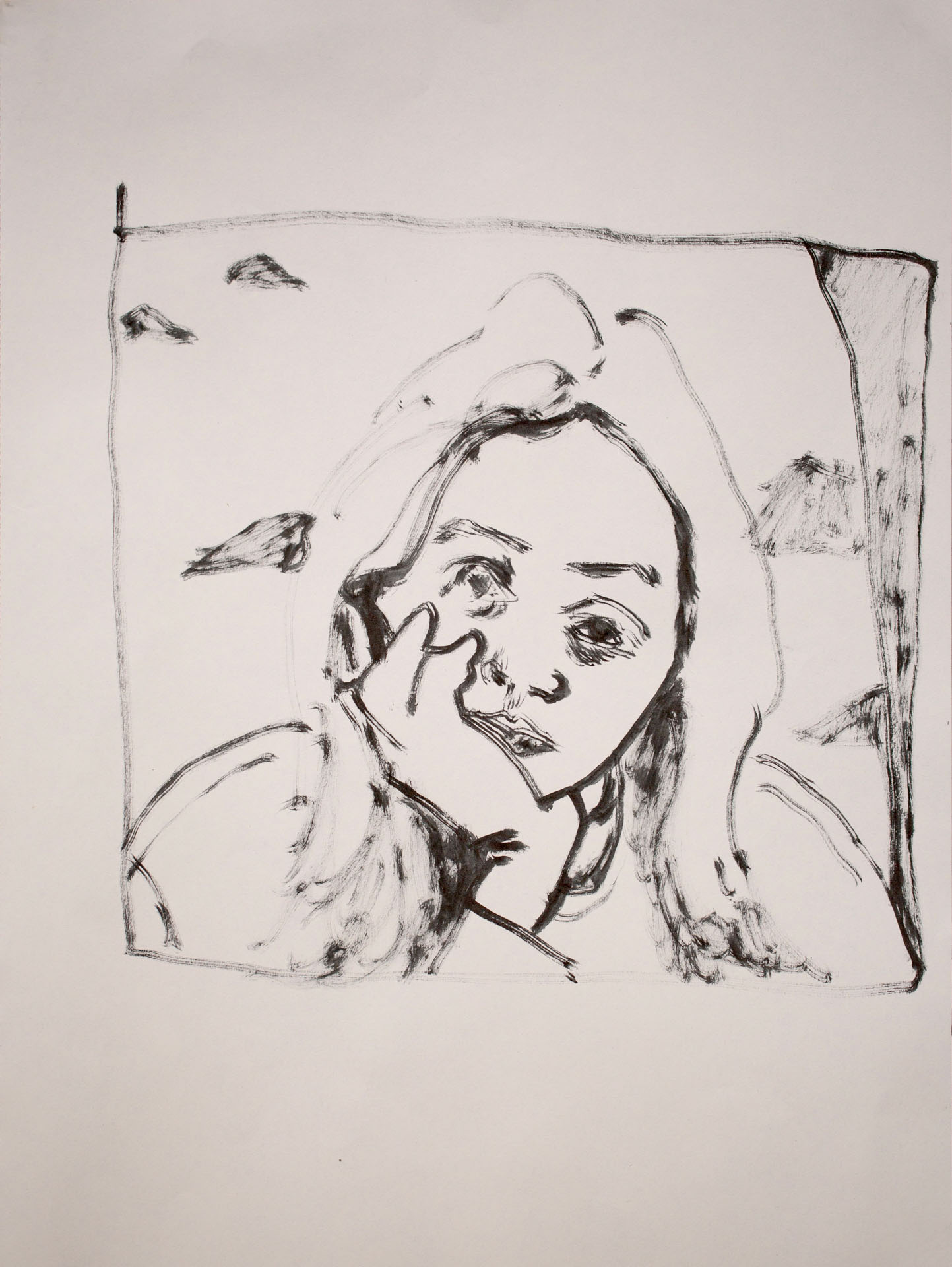 Untitled 1, 2025, Ink on paper, 11x8.5"