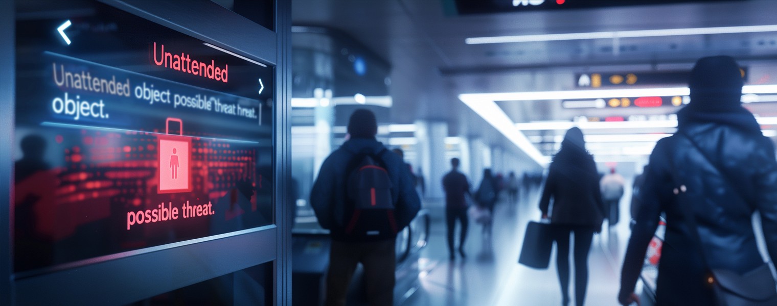 Security personnel look out at public highways and monitors containing vision AI for public safety insights.