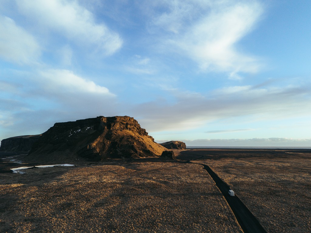 strong wind by the mountain In Iceland