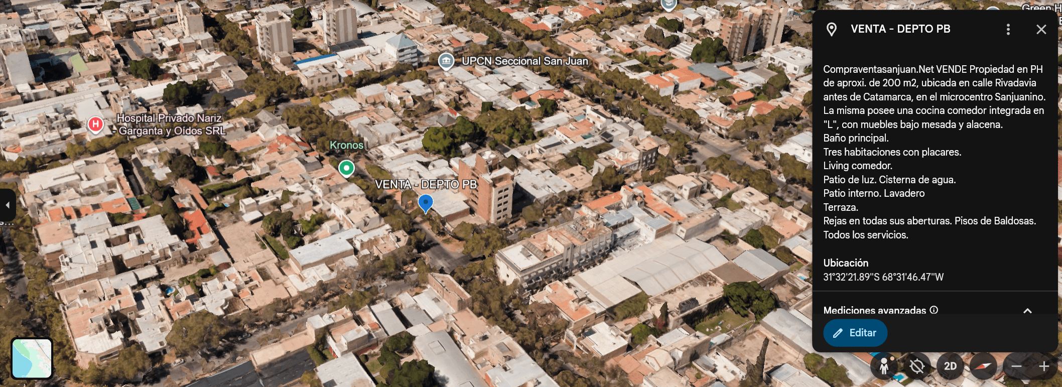 VENTA DE DEPARTAMENTO EN CIUDAD CAPITAL DE SAN JUAN ARGENTINA