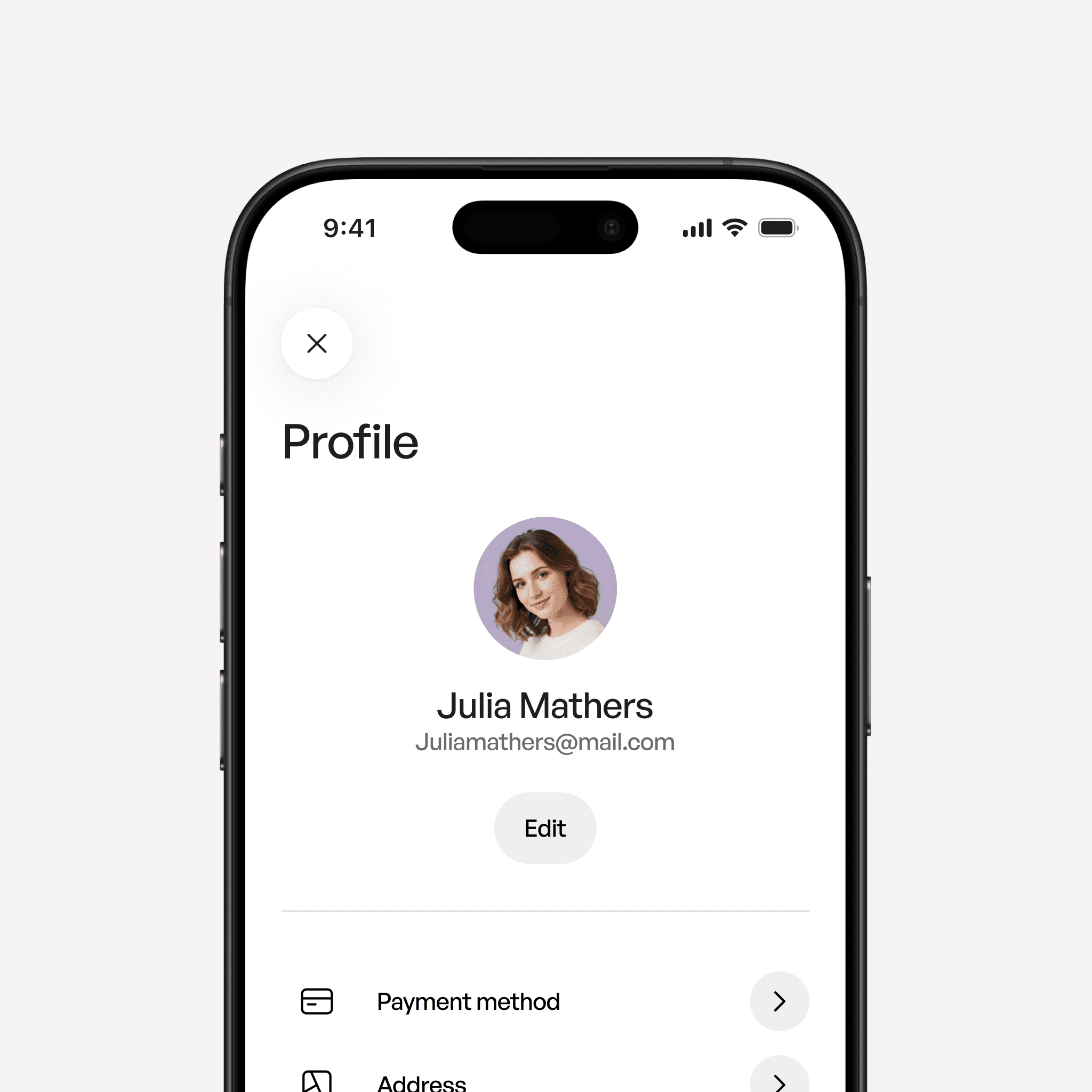 Ecommerce profile ui