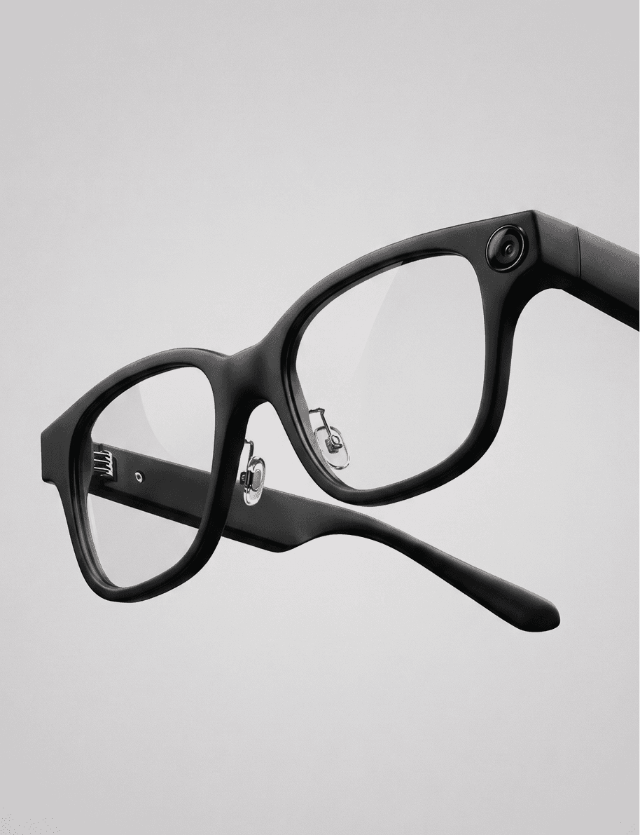 Smart clock floating over a grassy hill