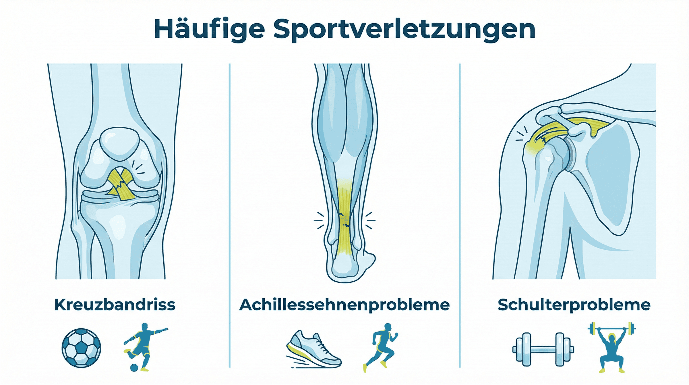 Illustration zu häufigen Sportverletzungen