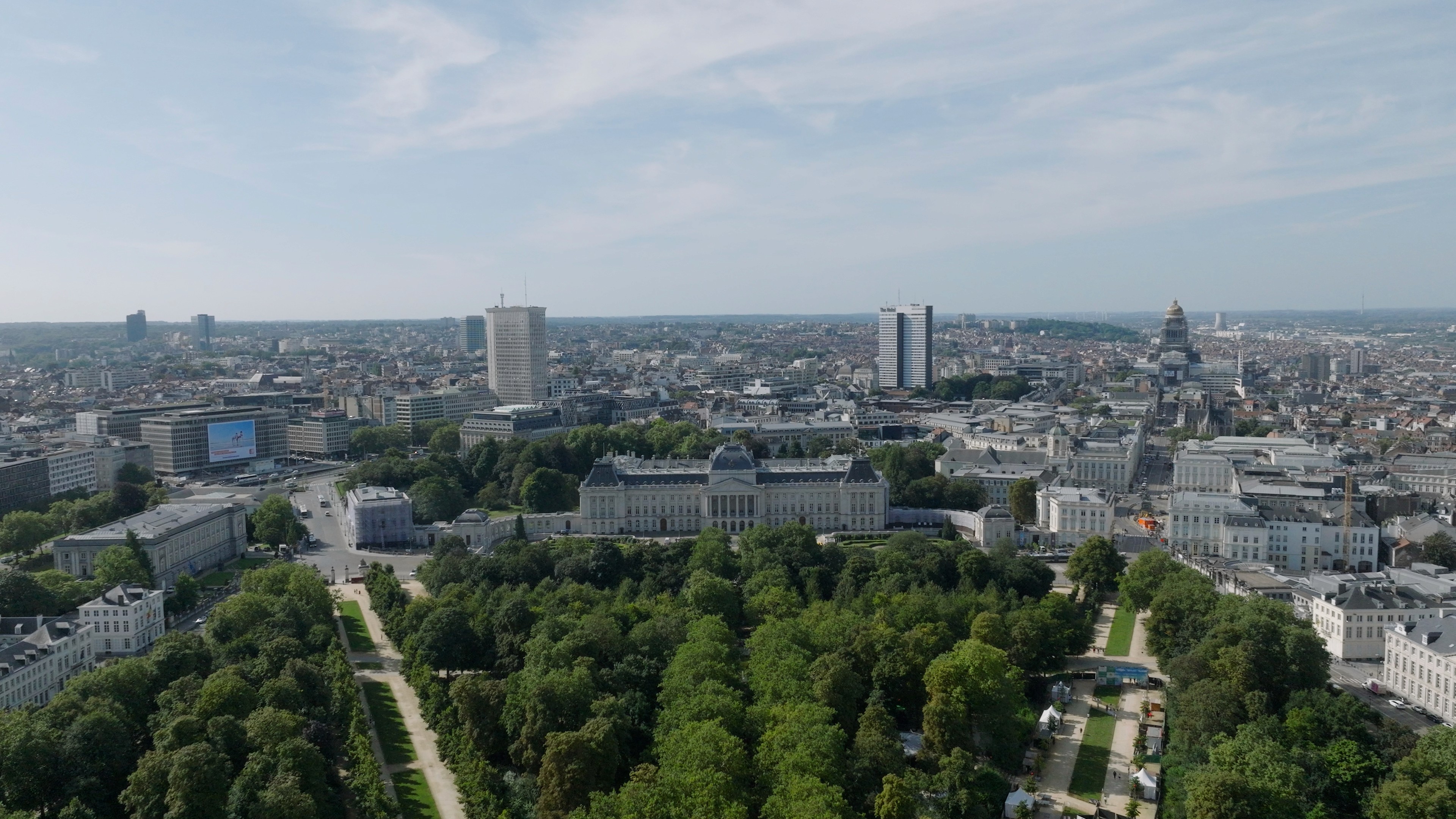 Drone shot of the Brussels' Palace