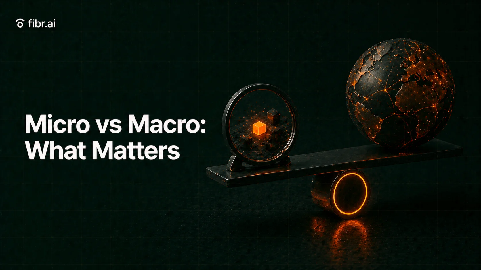 Micro vs macro analysis visualization showing a balance between granular user actions and broader business impact, highlighting how both levels influence overall conversion performance