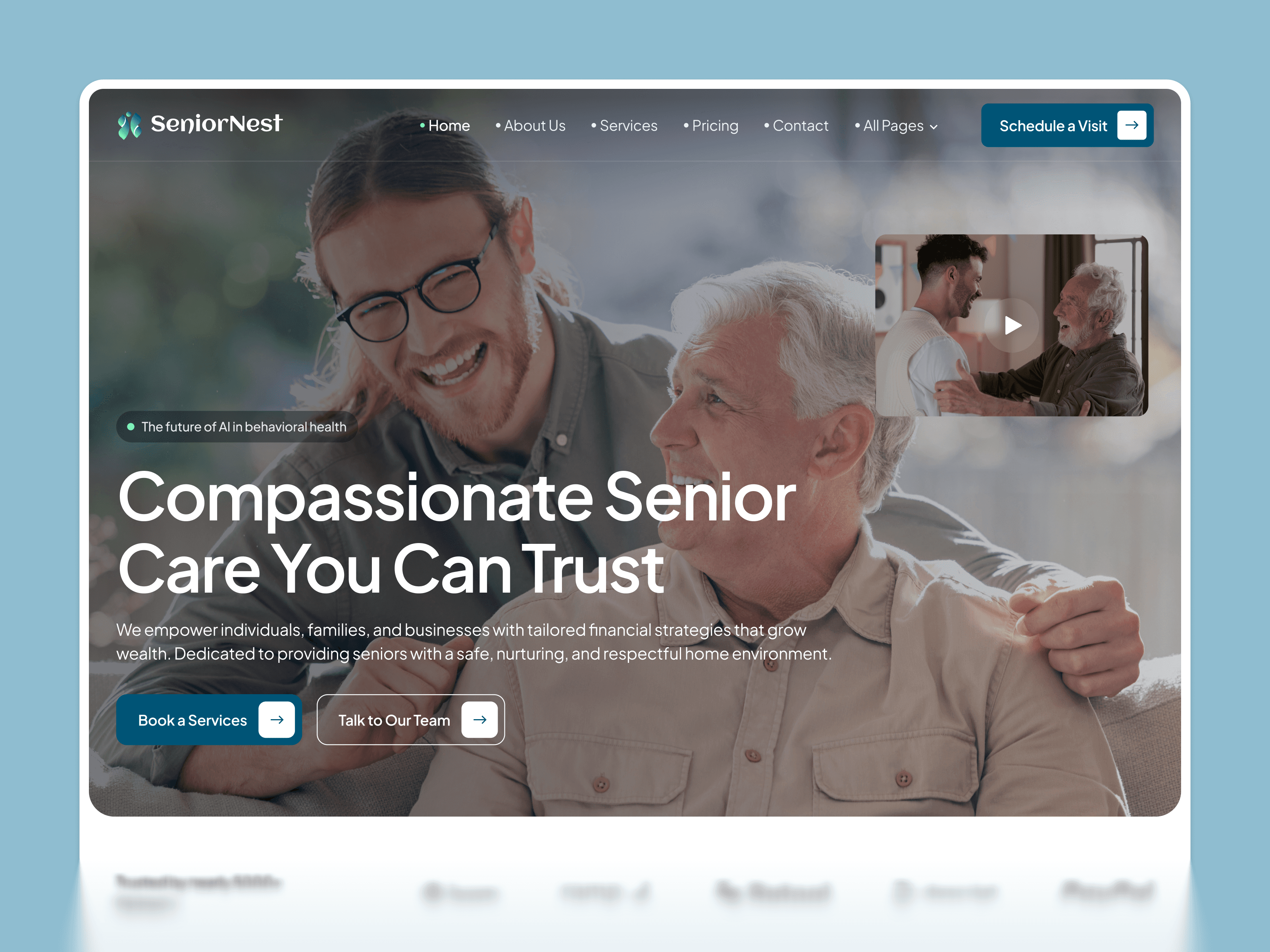 webflow elder care template