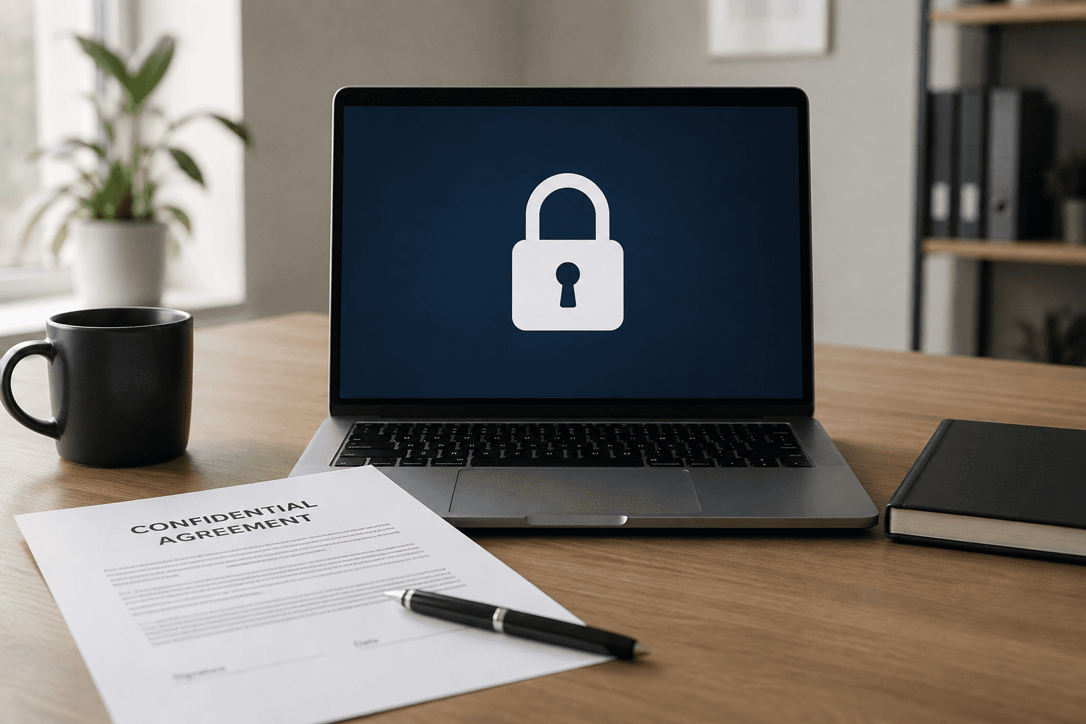 Operations leader reviewing AI data security settings and vendor retention policies on a laptop
