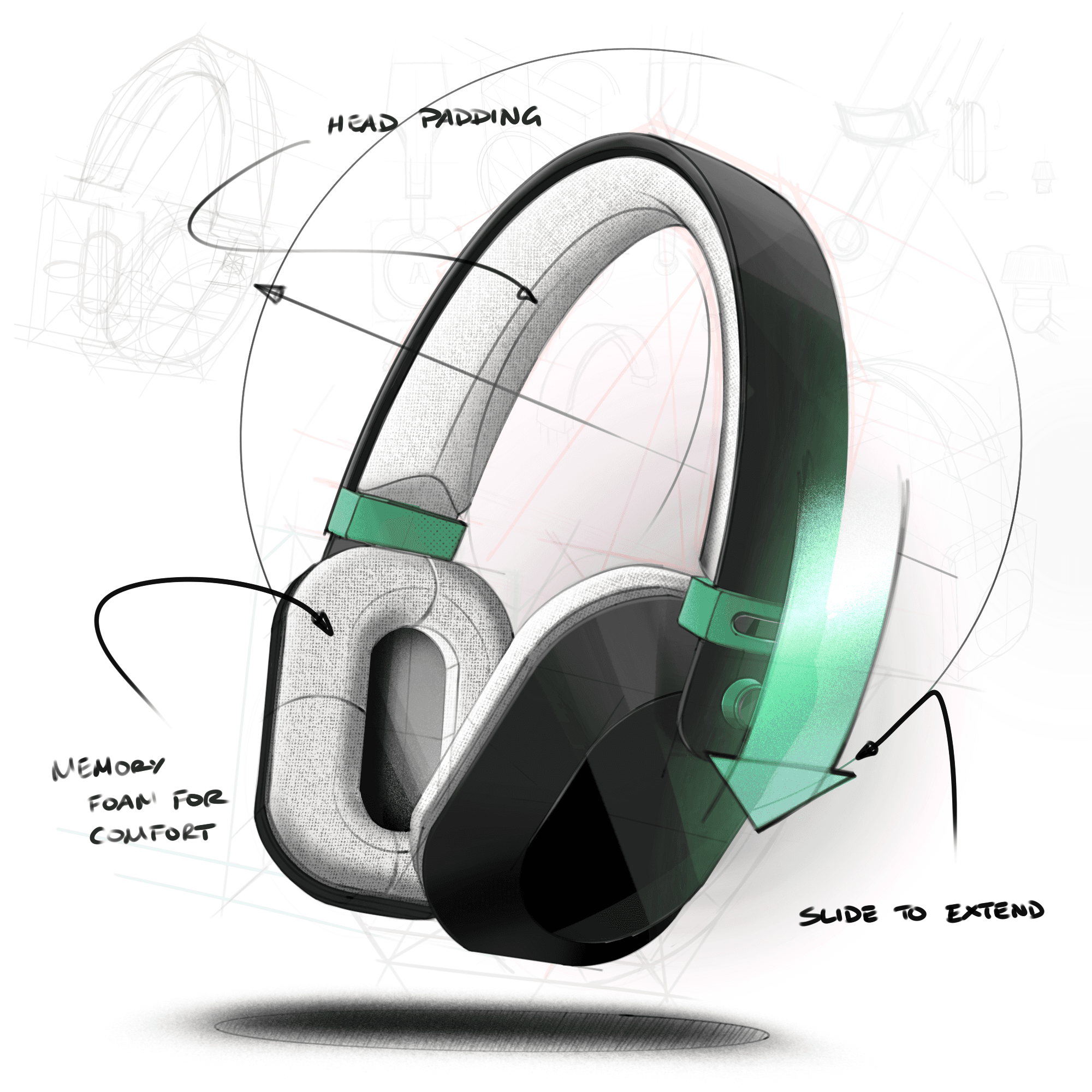 Digital Sketch: Headphones