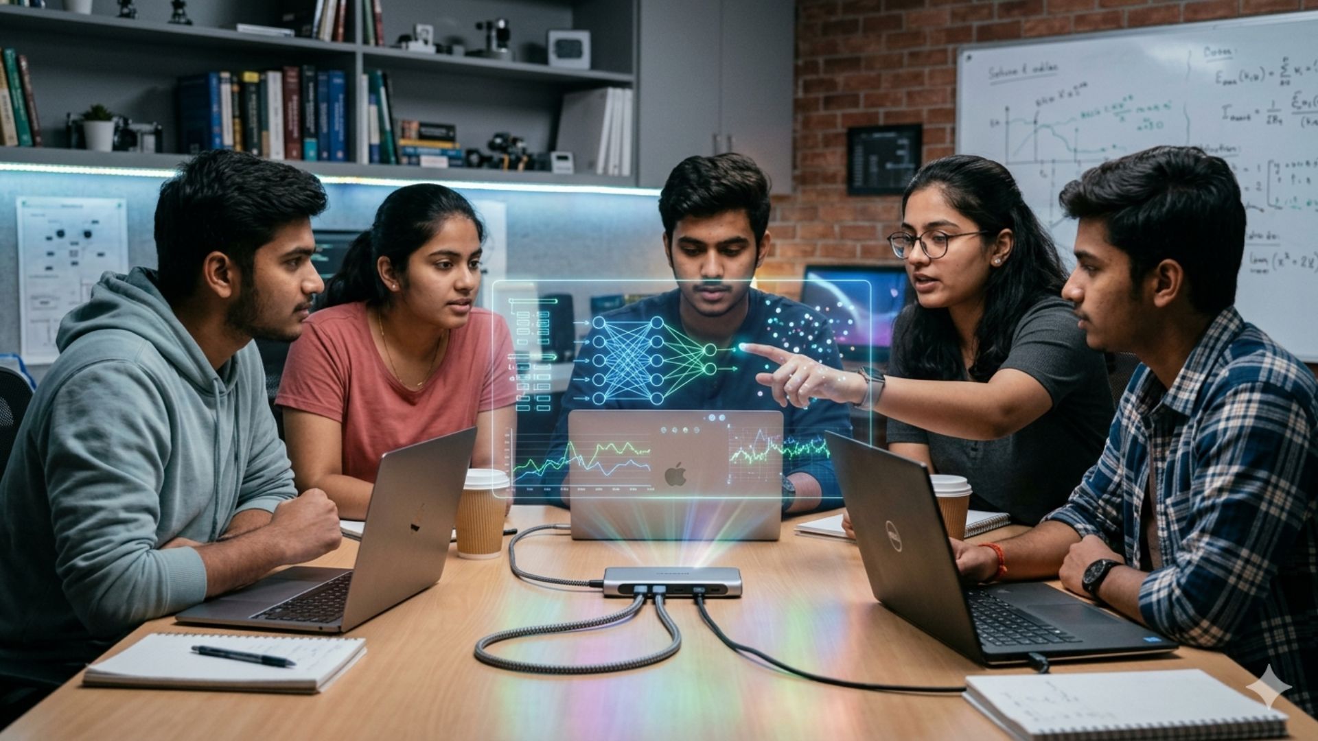 Students discussing AI and coding projects in a collaborative lab while exploring is computer science still relevant