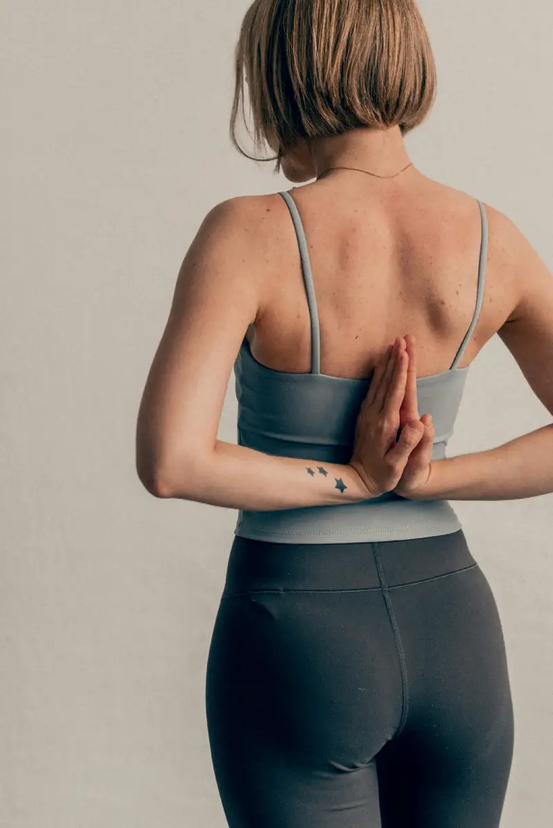 Deep shoulder opening and anatomy study of Reverse Prayer Paschima Namaskarasana