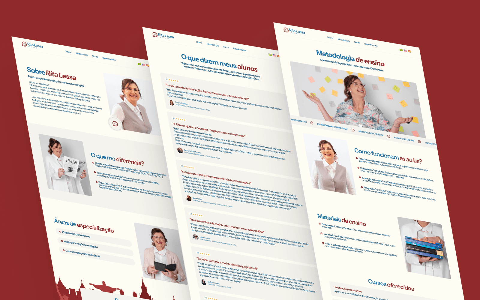 Rita Lessa website and international personal brand developed by Business by Nath