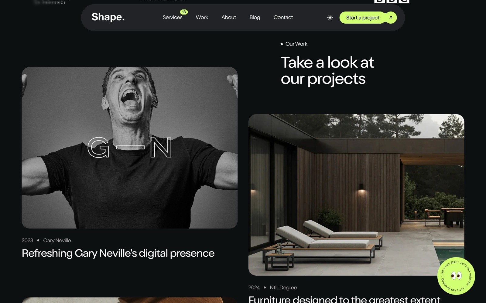 Made by Shape Portfolio section screenshot