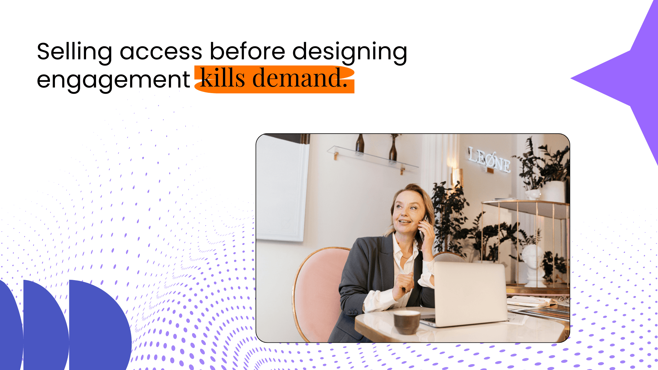 Coach working at a desk, illustrating how selling access before designing engagement reduces demand for paid communities.