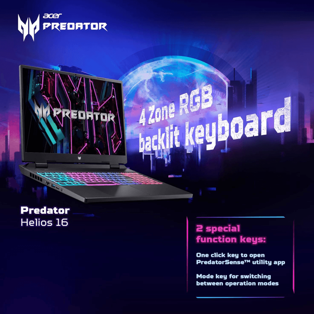  Acer Predator Helios Neo 16 Gaming Laptop Keyboard