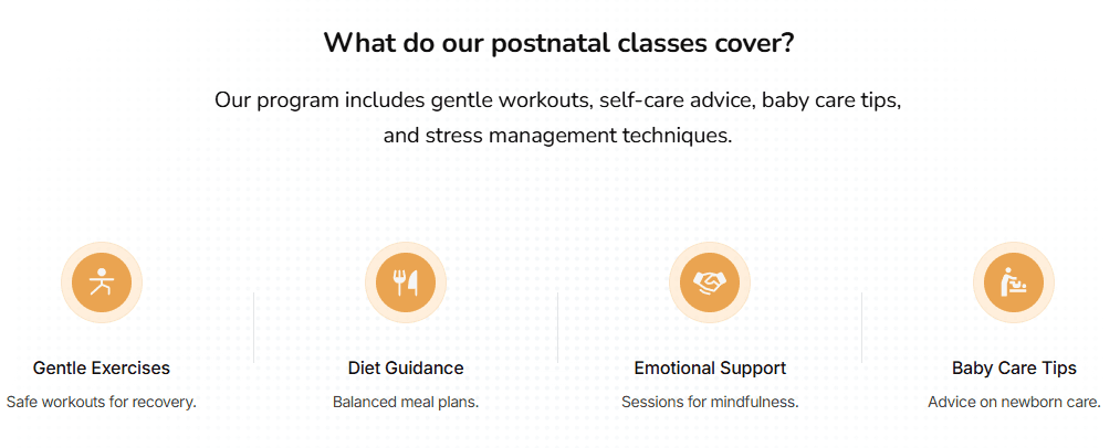 Postnatal classes benefits and coverage