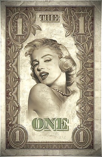 marlyn monroe dollar bill art poster