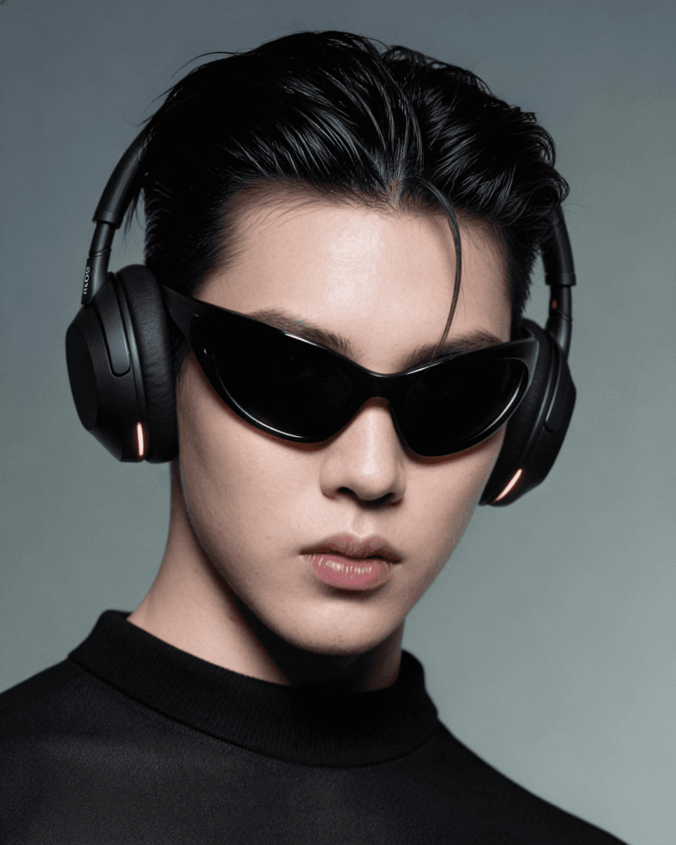 korean man wearing black shades and headphones