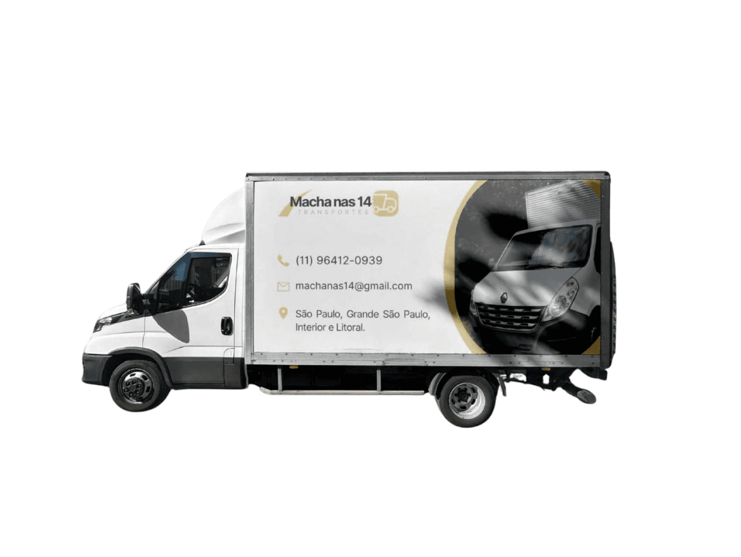 Caminhão com informações para contato