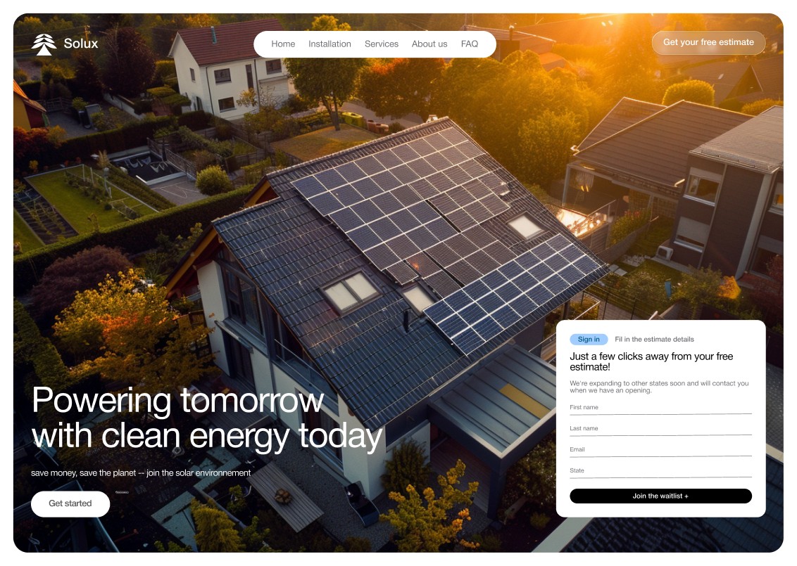 Mockup site web entreprise énergie solaire Occitanie