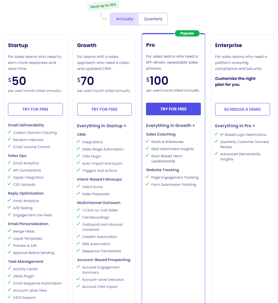 Klenty Pricing and Plans