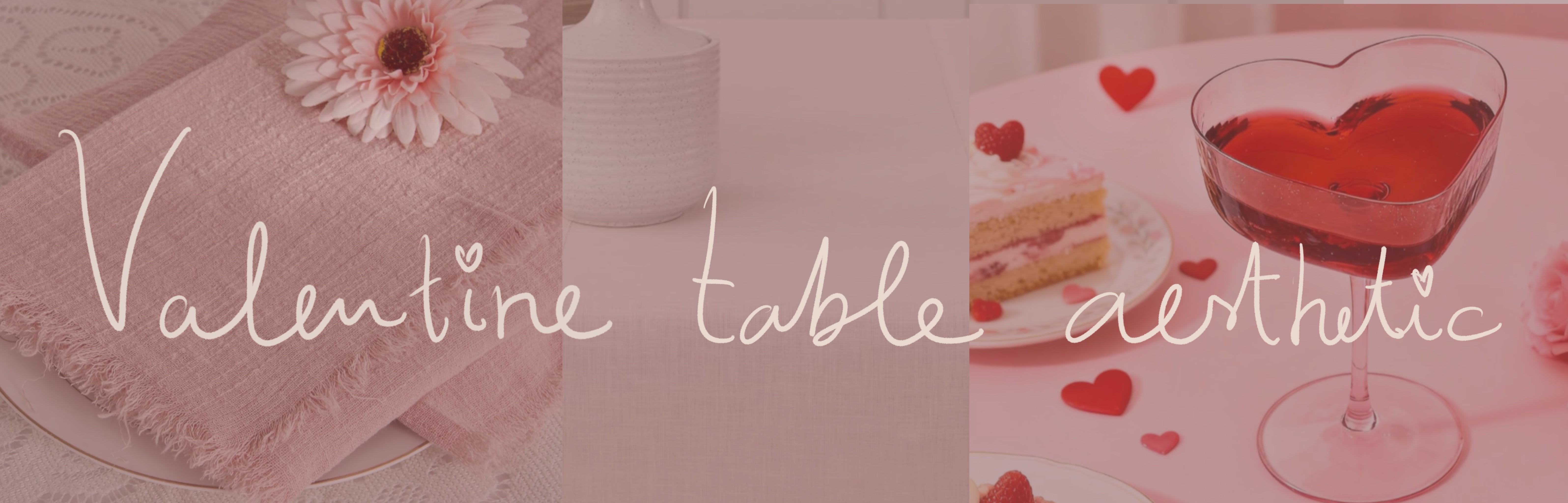 Aesthetic image gathering various candles in pink and red colors showcasing valentine's day decor in a cozy way