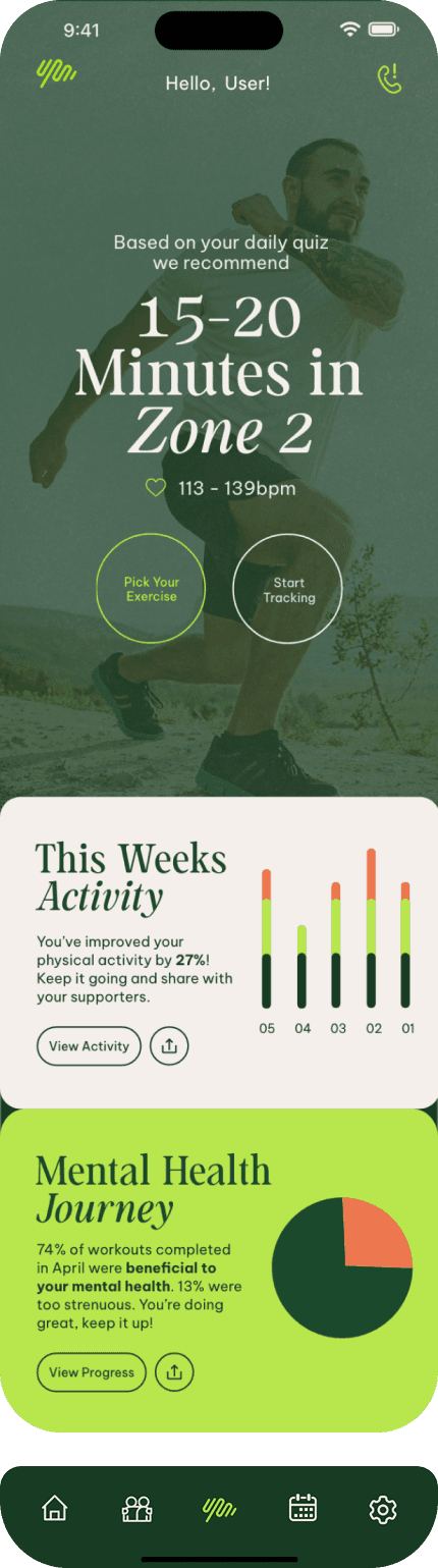 Mockup of phone screen