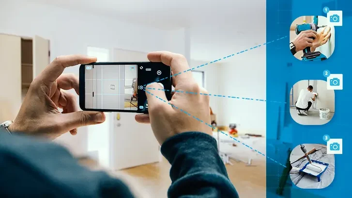 magic plan app used to capture room photos for documentation and measurements