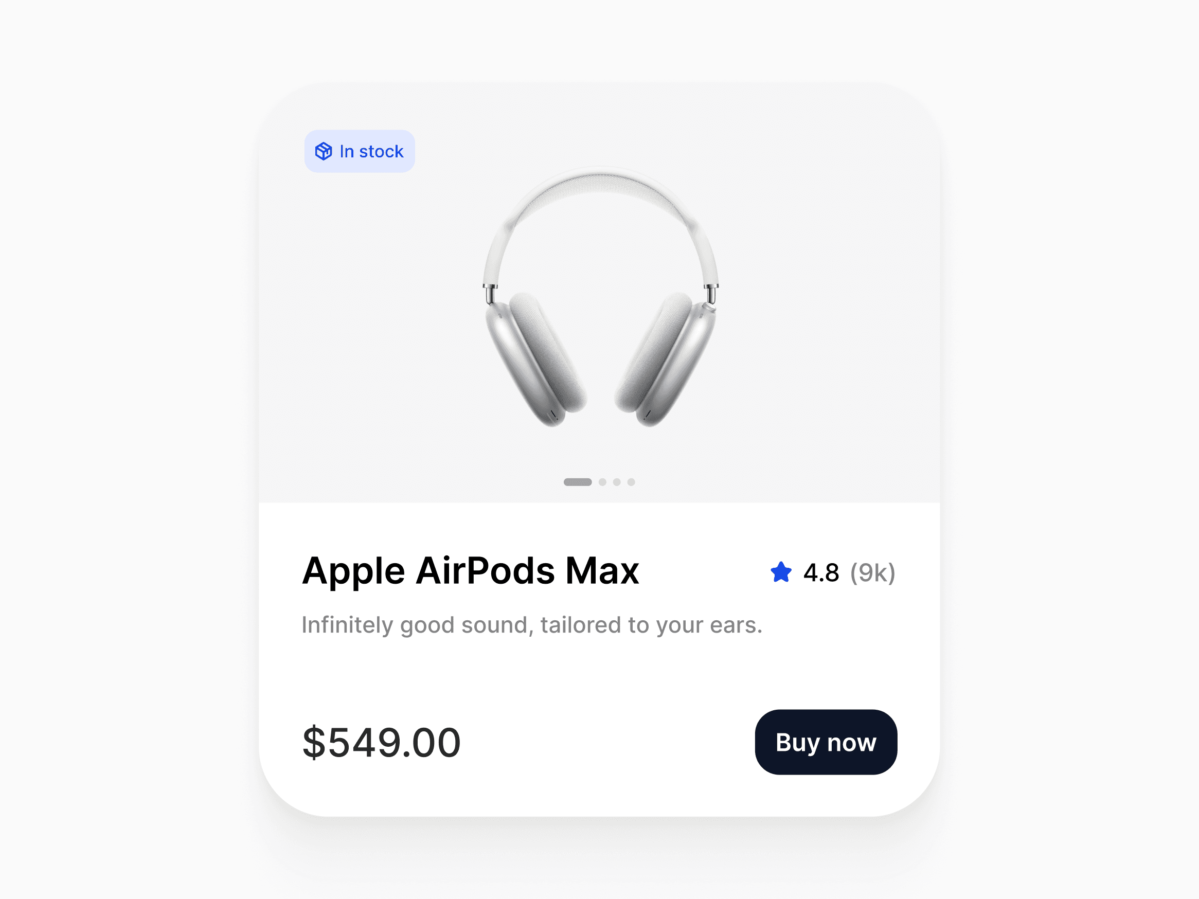 Product card displaying Apple AirPods Max