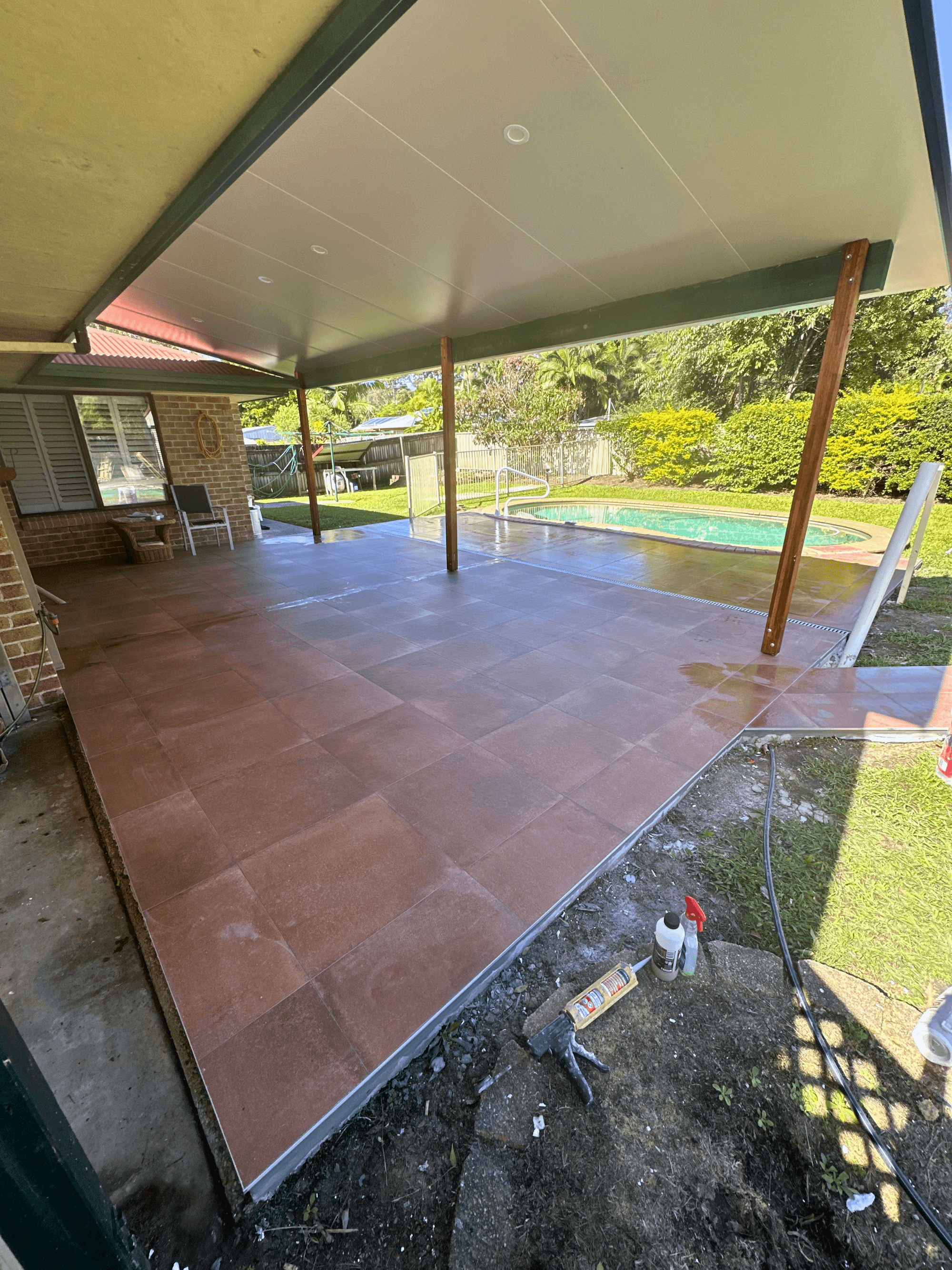 Outdoor entertaining area created as part of a home renovation project.