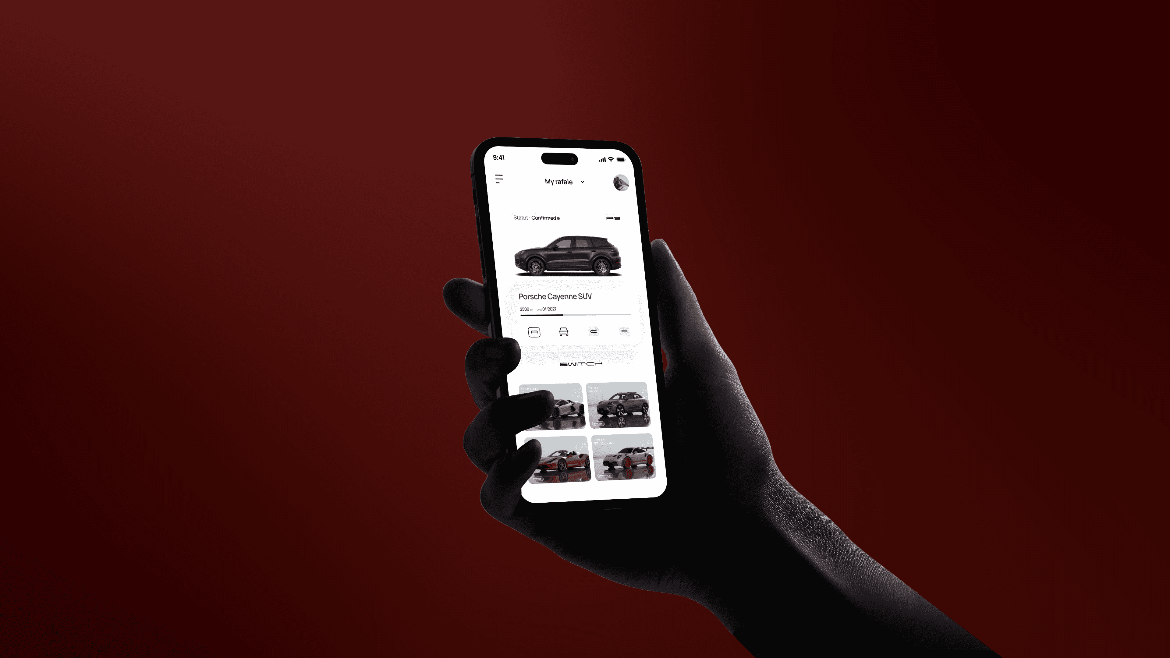 Rafale car subscription app on iPhone