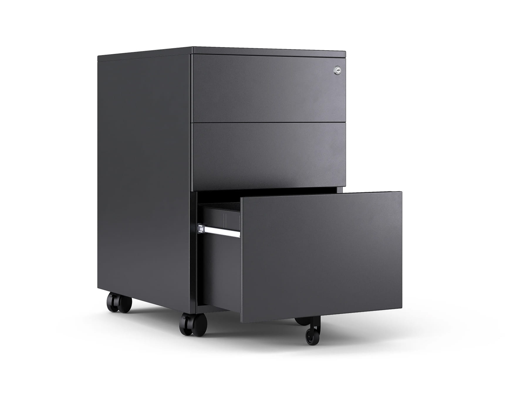 Office mobile storage cabinet with drawers and caster wheels