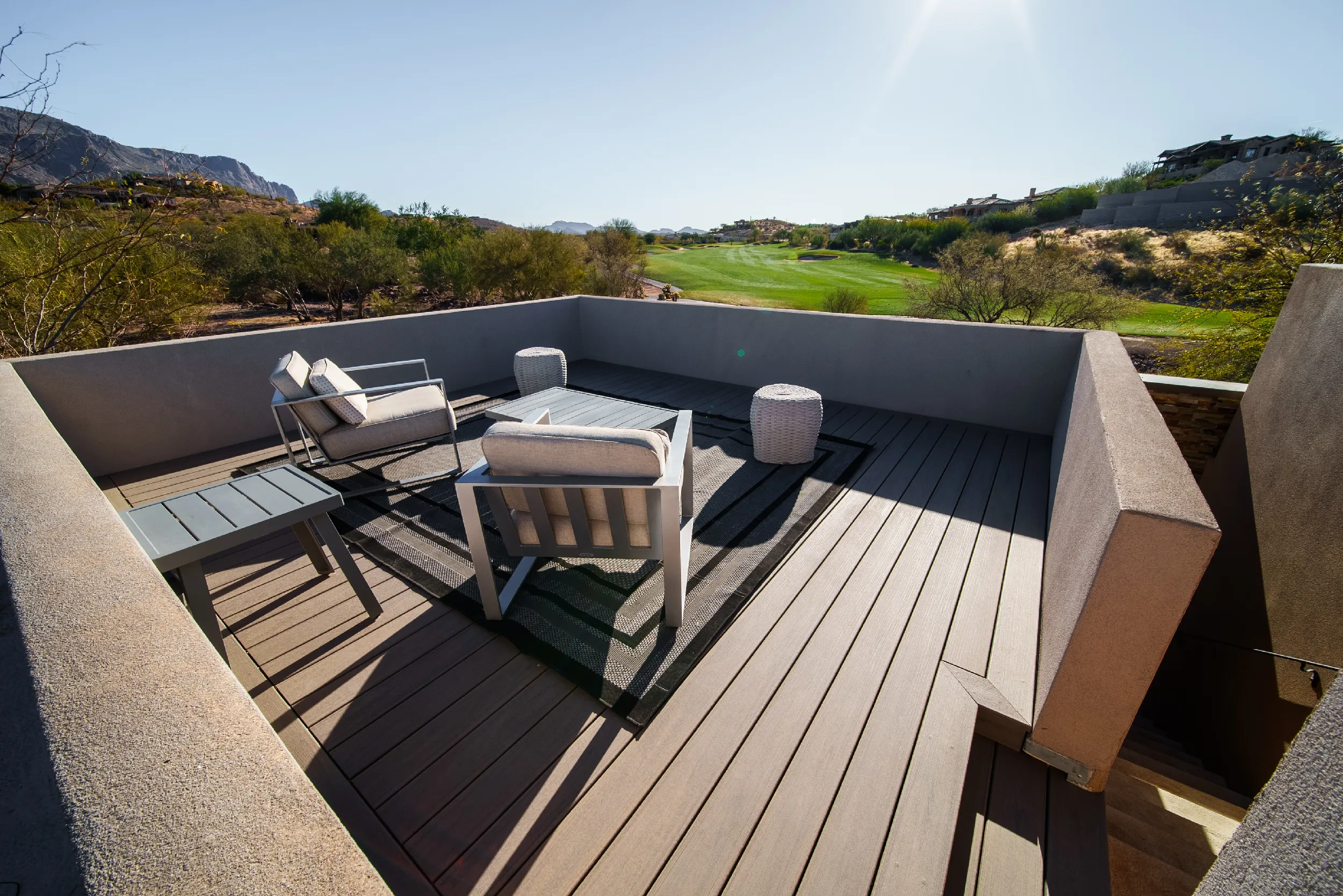 HBC Desks – Desert Sky Lounge with Trex Transcend Lineage decking