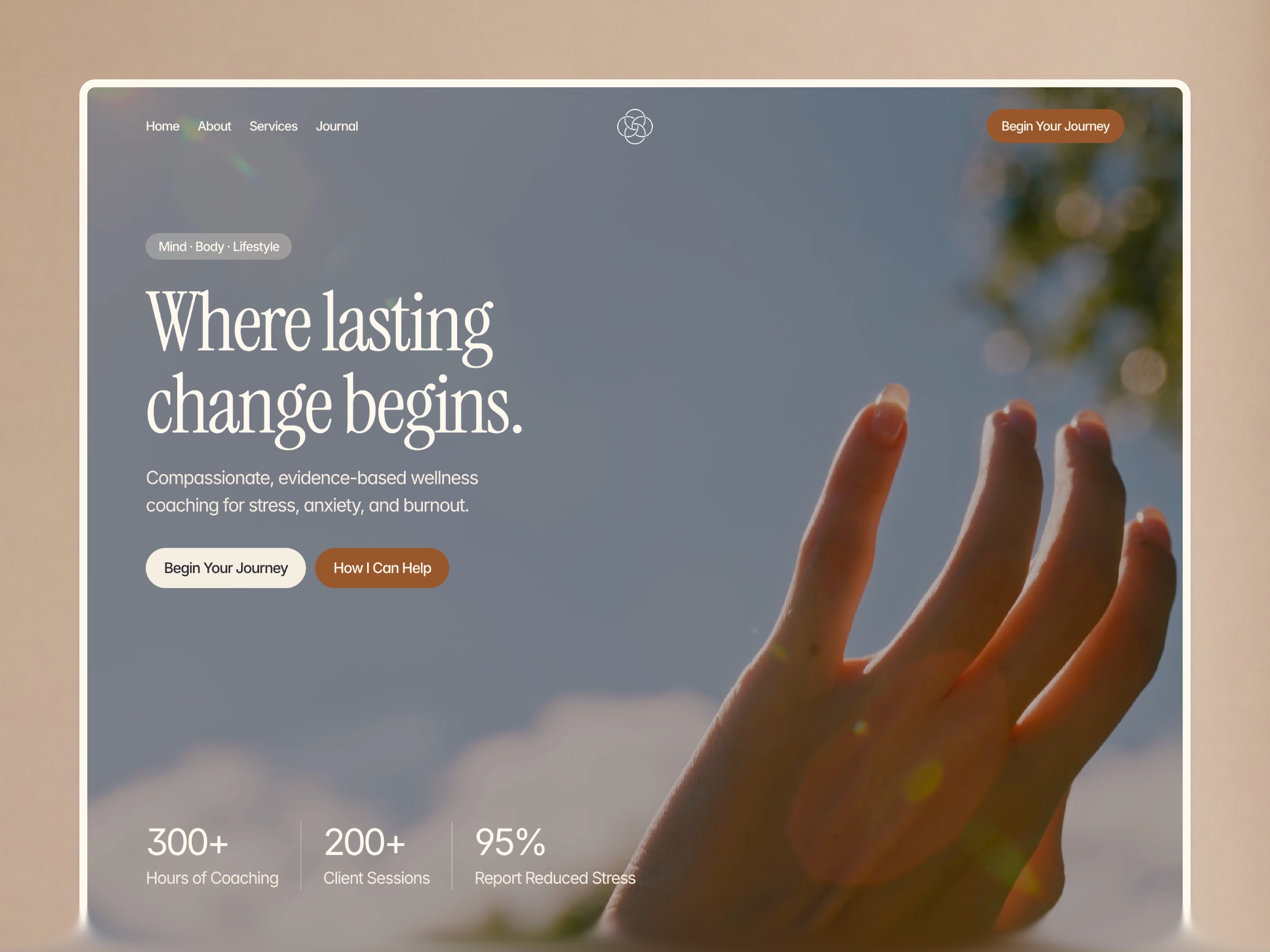 Website interface featuring a gradient background and buttons for "Explore" and "Get Started."
