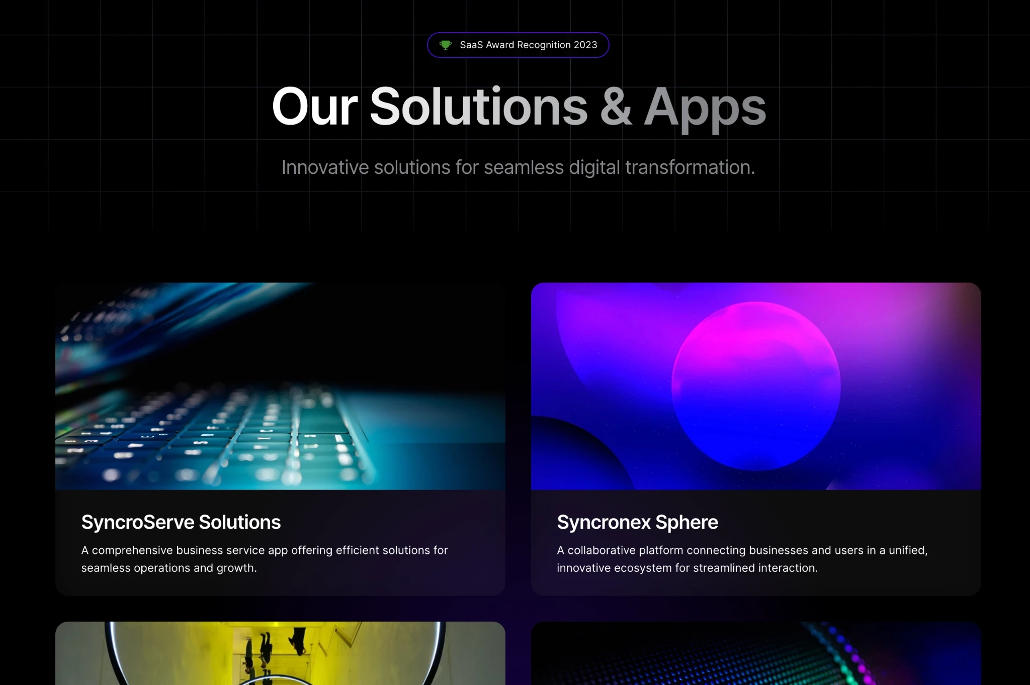 Syncronex SaaS Framer template website design